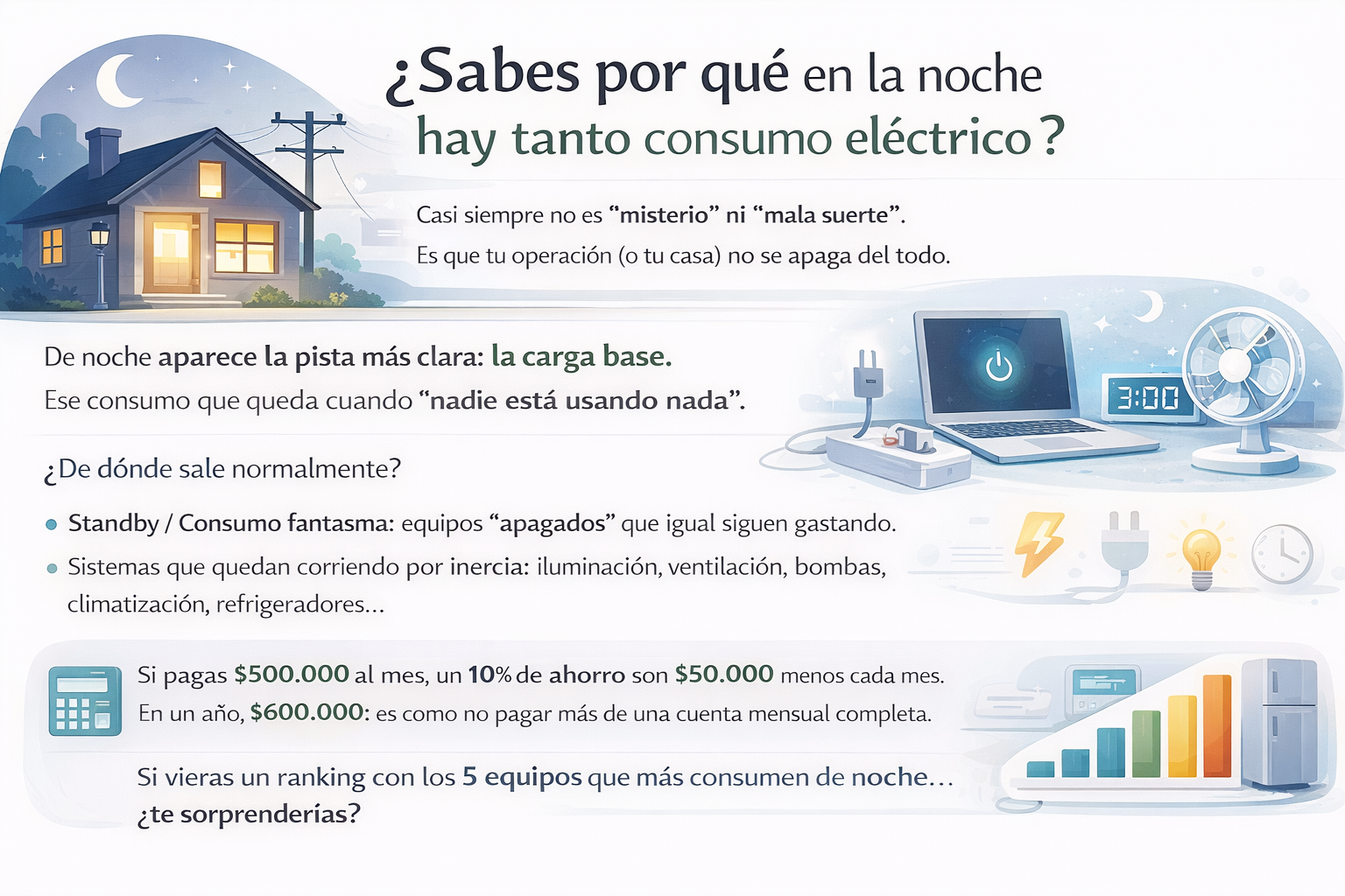¿Sabes por qué en la noche hay tanto consumo eléctrico?
