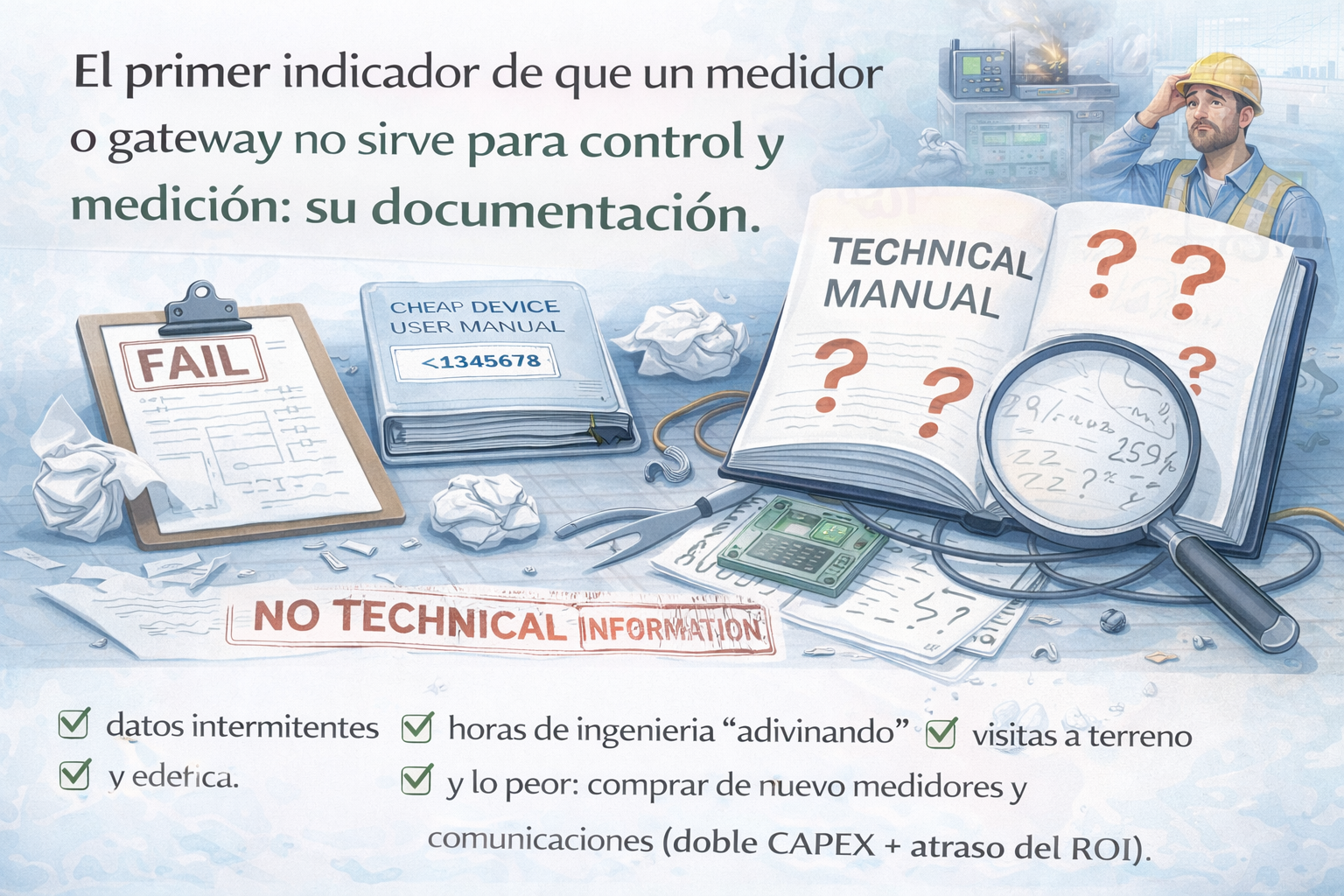 El primer indicador de que un medidor/gateway no sirve: su documentación